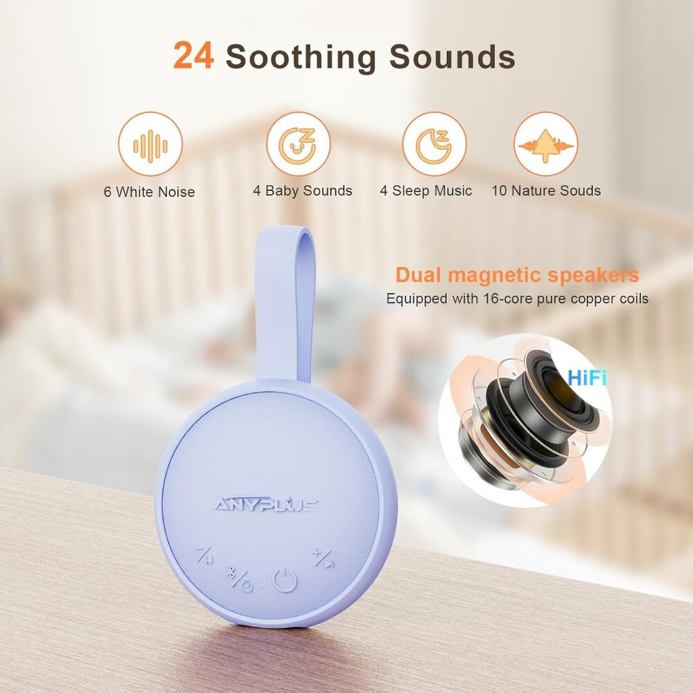 NEW Sound White Noise Machine Portable 2 in 1 Bluetooth Speaker - Picture 6 of 13